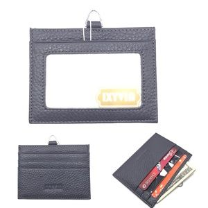 IXYVIA Horizontal Leather ID, Badge card Holder